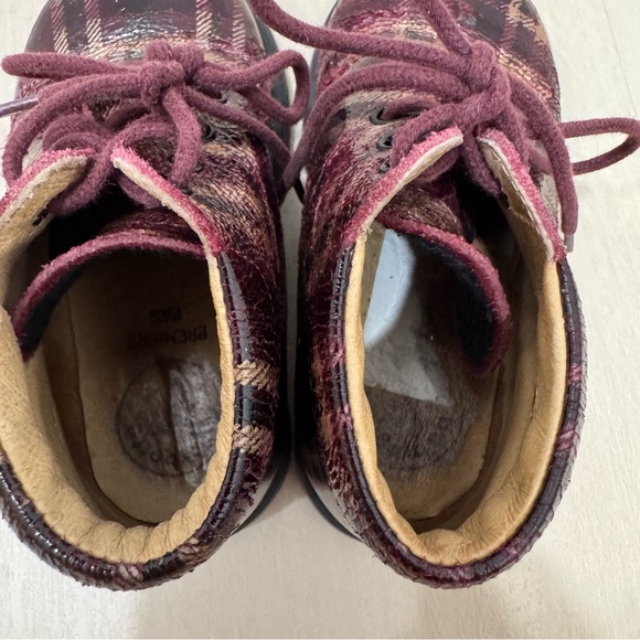 Babybotte Girl's Kids Toddler Boots Lace Up Maroon Plaid Size 22 EU Toddler 6 - Picture 7 of 11